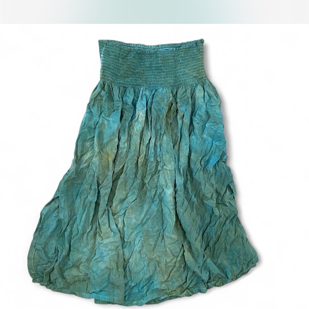 Elegant Teal Tie Dye Skirt